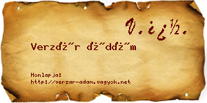 Verzár Ádám névjegykártya
