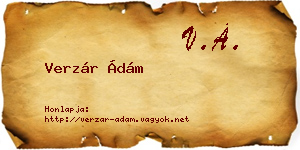 Verzár Ádám névjegykártya